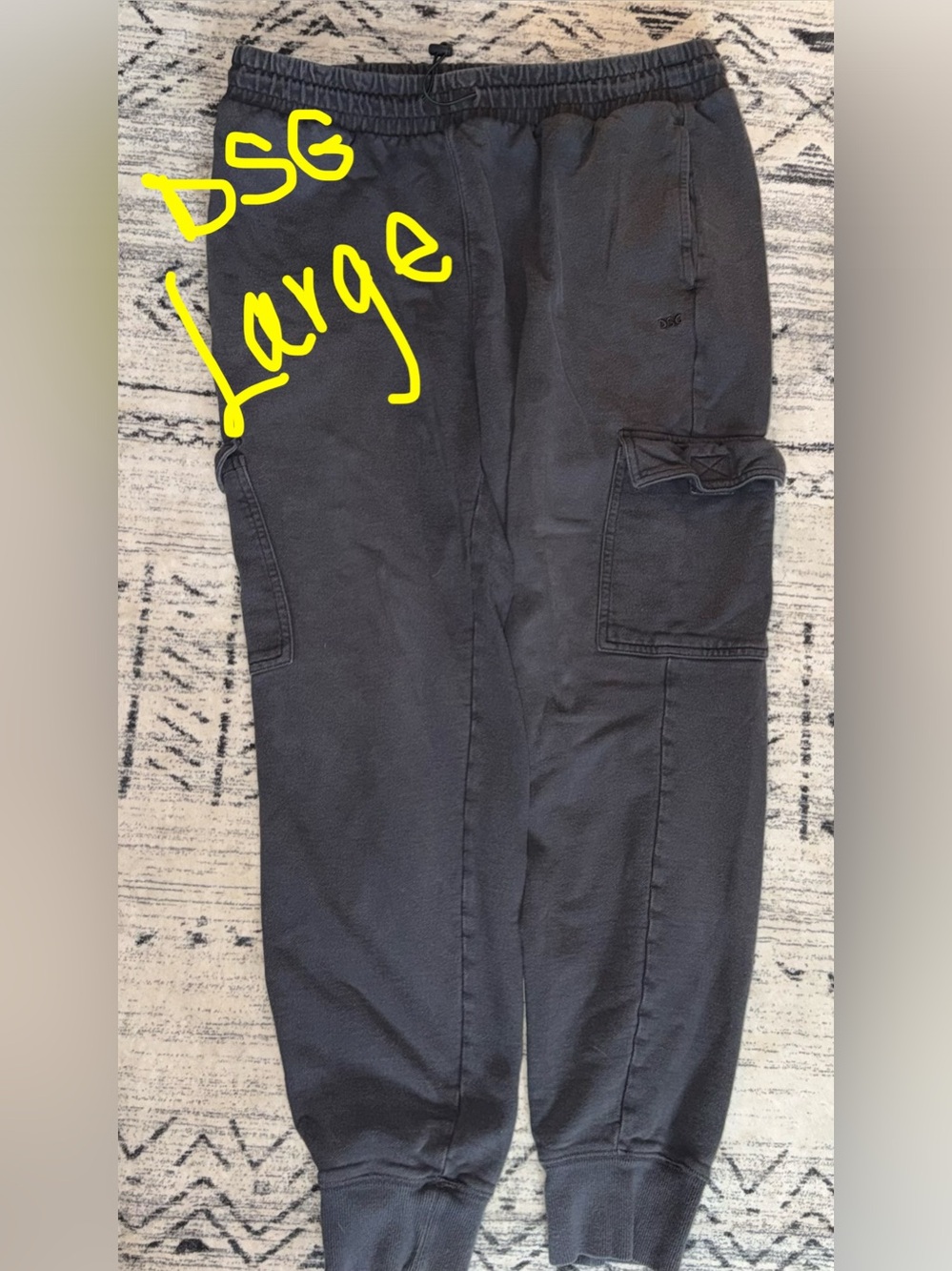 DSG navy blue Cargo & white grey tie dye Joggers